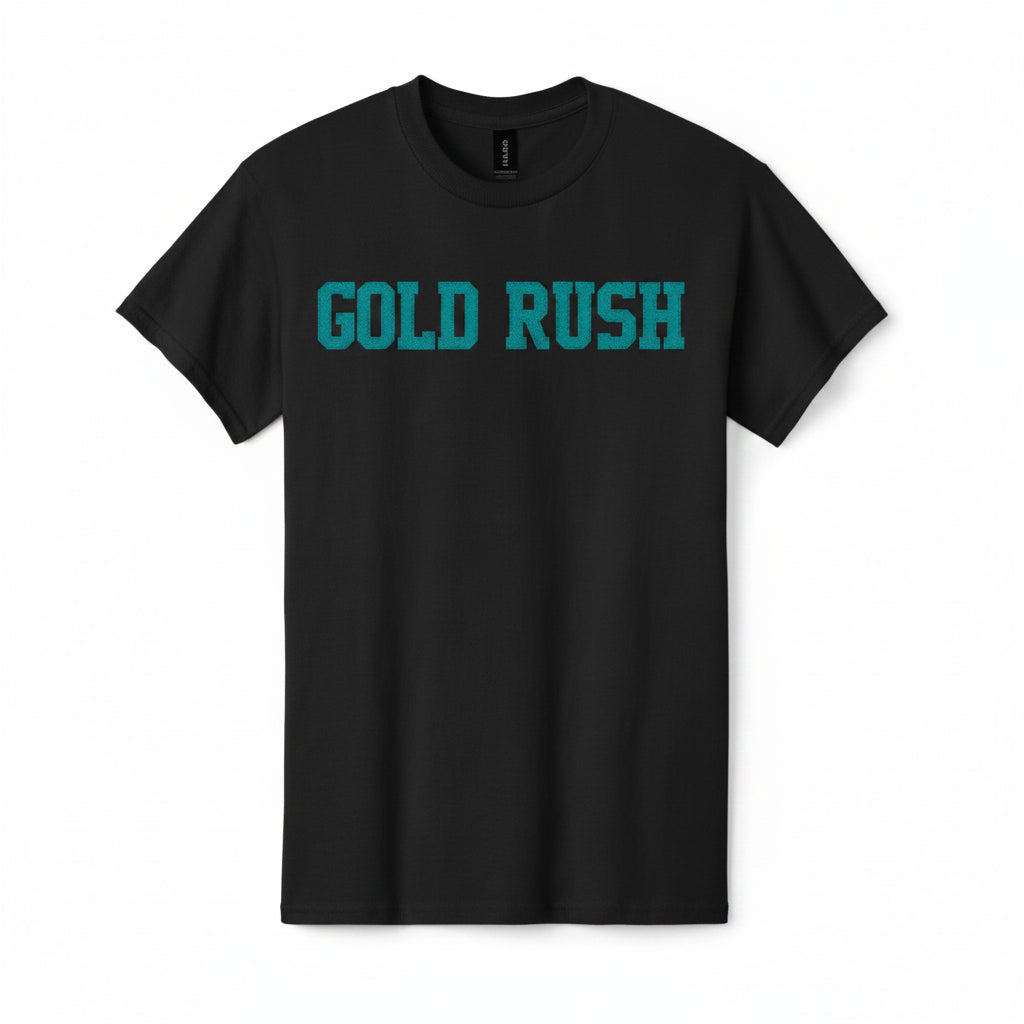 Gold Rush Varsity Tee (Teal Print)